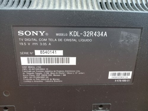 Imagem 3 de 3 de Tv 32 Sony Bravia Para Pegar Peças