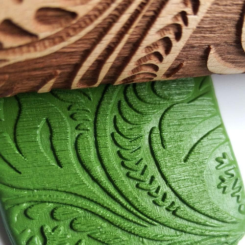 Rodillo En Relieve Para Navidad, Rodillo De Madera Con Patró