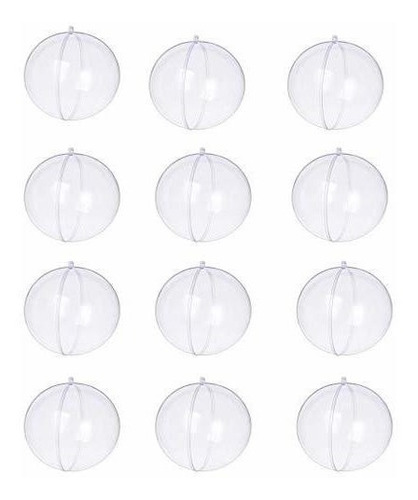 Bolas De Navidad  Transparentes  Rellenables X 12u. De 8 Cm