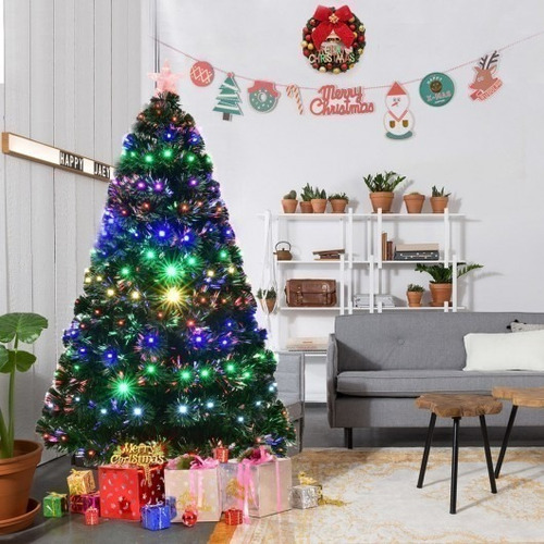 Árbol De Navidad Artificial De Fibra Óptica Led 5