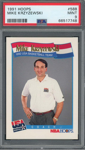 Mike Krzyzewski 1991 Tarjeta De Baloncesto Hoops 588 Grado P