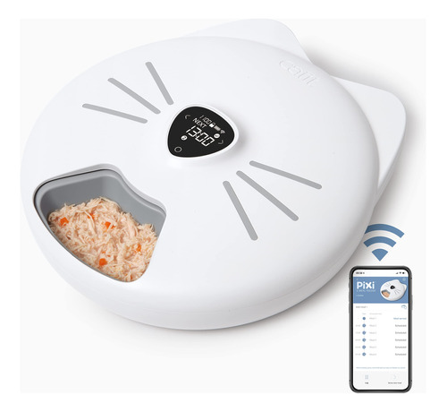 Catit Pixi Smart - Alimentador De 6 Comidas, Horario De Alim