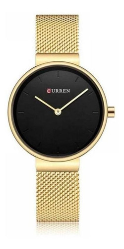 Relógio Feminino Curren Analógico C9016l - Dourado