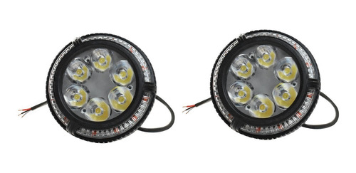 Par Faros 6 Led Arillo Multicolor Moto 