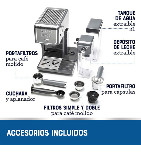 Cafetera Oster Primalatte Touch Bvstem6801m