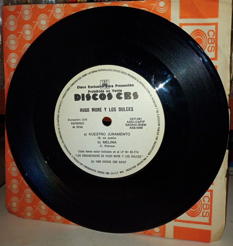  Hugo More Y Los Dulces / Los Enganchados Simple Lp 