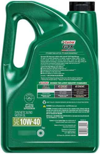 Aceite Castrol 10w40 Semisintético Alto Kilometraje El Mejor