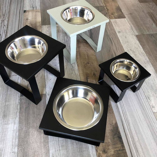 Imagen 6 de 8 de Comedero Simple Perros En Altura De Acero Chico Modelo Net