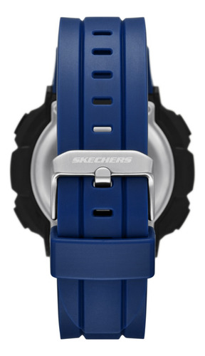 Reloj Hombre Skechers Sr1182 De Poliuretano Azul Bisel Negro Fondo Pantalla Negativa