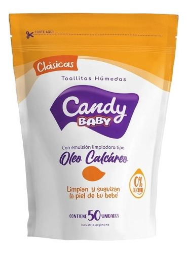 Toallitas Humedad Candy Baby Con Emulsión Tipo Oleo Calcareo