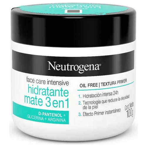 Neutrogena Crema Hidratante Intensiva Mate 3 En 1 - 100gr