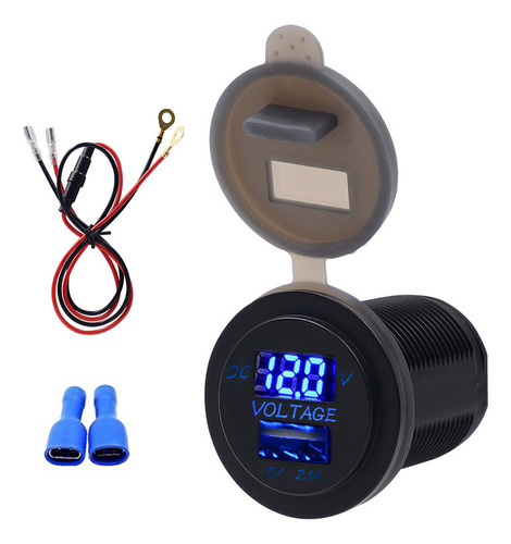 Cargador De Coche Con Puertos Usb, Pantalla De Voltaje, Volt