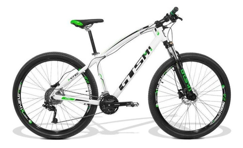 Mountain bike Gtsm1 I-Vtec MX9 aro 29 17" 27v freios de disco hidráulico câmbios GTSM1 MX-9 cor branco/verde