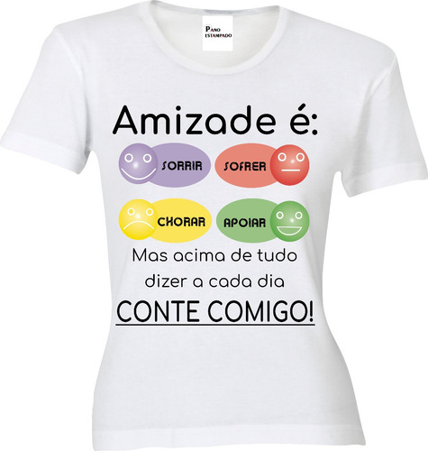 Imagem 2 de 7 de Camiseta, Baby Look, Regata Ou Almofada Amizade É