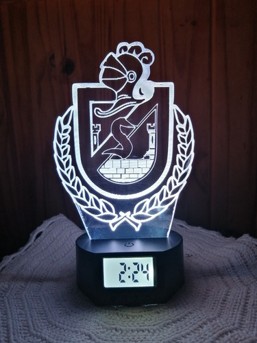 Lámpara 3d De Deportes La Serena Con Reloj Alarma 7 Col. Led