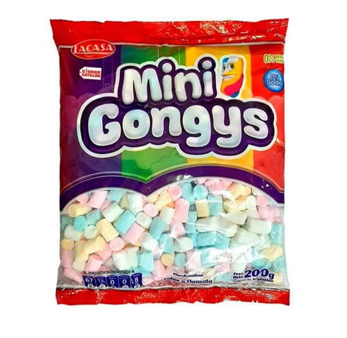 Imagen 1 de 2 de Malvaviscos Mini Gongys Tricolor X 200 Grs - Lollipop