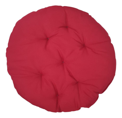 Kit 2 Almofadas Futon Grande Cheia Banco Sofá Redonda 70cm Cor VERMELHO-FUTRED