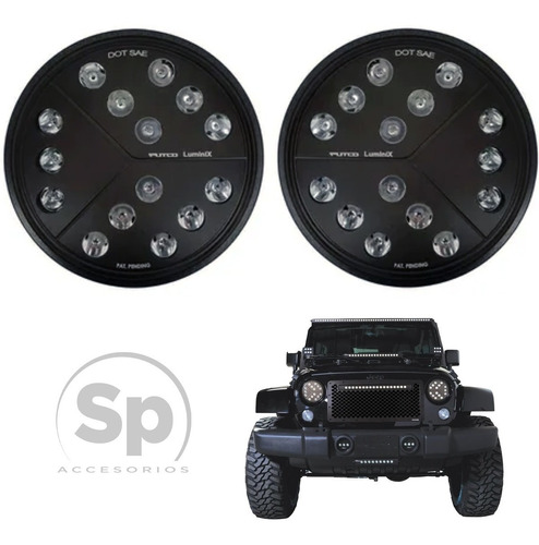 Faros Principales Jeep Wrangler Jk Tipo Putco Negro Nuevo