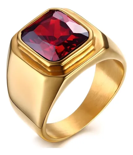 Anillos de oro online con rubi para hombre