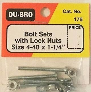 Pack De 4 Bolt With Lock Nuts 4-40 X 1-1/4 Cód 176 Dubro. 