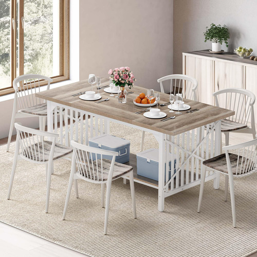 Dwvo Mesa De Comedor De Cocina Grande De 70.8 Pulgadas Para