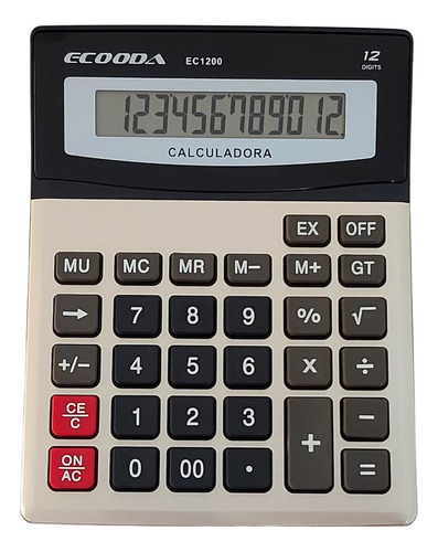 Ecooda EC1200 Calculadora 12 Dígitos Mesa/escritório/escolar Cor Preto