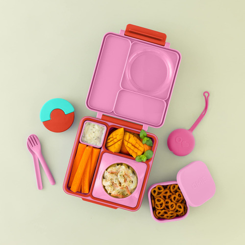 Recipiente De Silicona Color Rosa Para Snacks Tapa Hermetica