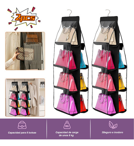 Organizador Colgante Bolsa Mano Con 8 Compartimentos, 2 Piez