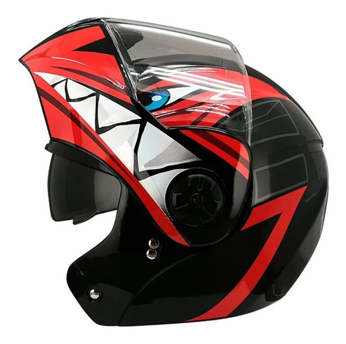 Casco Abatible Ghira Gh1000 Subtex Gafas Certificado Dot Color Rojo Tamaño del casco L