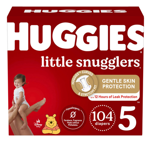 Fraldas Huggies Little Snugglers Tamanho 5 (12 Kg) 104 Unida
