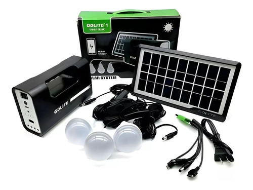 Kit Panel Solar Camping 3 Bombillas Usb Linterna Gdlite