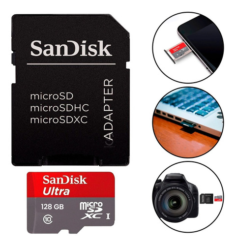 Cartão De Memória Micro Sd Ultra A1 128gb Sandisk Videos