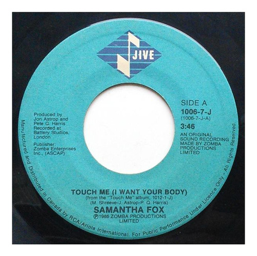 Samantha Fox - Touch Me (i Want Your Body) | 7  Single Vinil