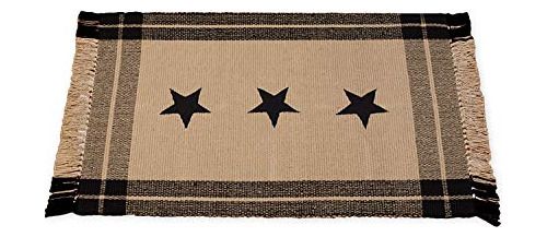 Negro Simplemente Estrellas Plaid Frontera 24 X 42 Pulgadas 