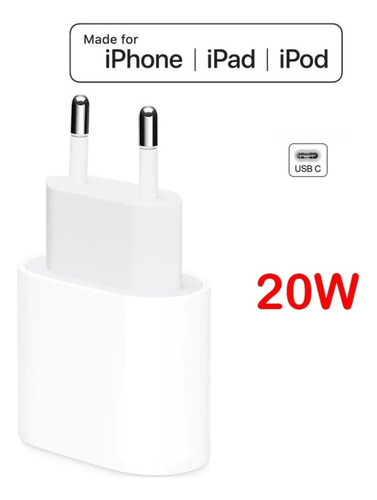Kit Carregador De iPhone Fonte Com Cabo Carregamento Rápido 1m Pd 20w