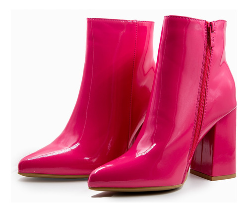 Botin De Mujer Charol Plataforma Colores Botines