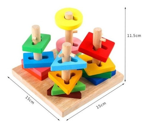 Juego De Madera Encaje Y Motricidad Fina Montessori
