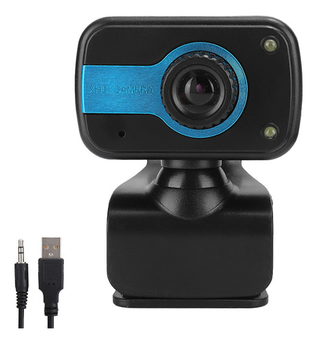 Cámara Web Usb Ajustable Con Enfoque Automático De Negro