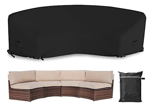 Patio Sectional Curved Sofa Protector Cover  Waterproof...