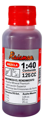 Aceite Raisman® Para Mezcla Motosierras Desbrozadoras 125ml