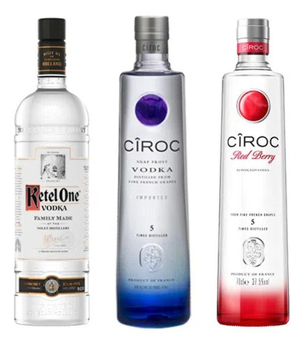 Combo Vodka Ciroc + Vodka Ciroc Red Berry + Vodka Ketel One