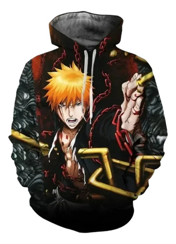 Sudadera Con Capucha Casual Impresa En 3d Anime Bleach