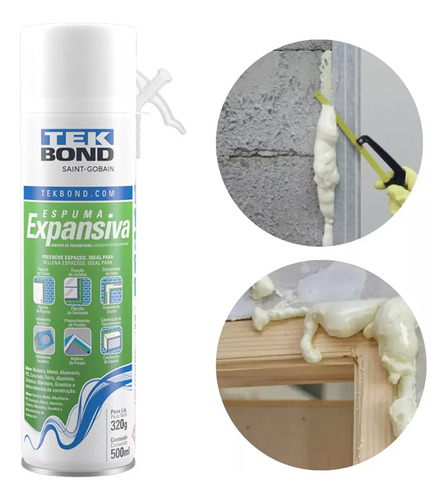 Espuma Expansiva Poliuretano Uso Geral 500ml/320g Tekbond