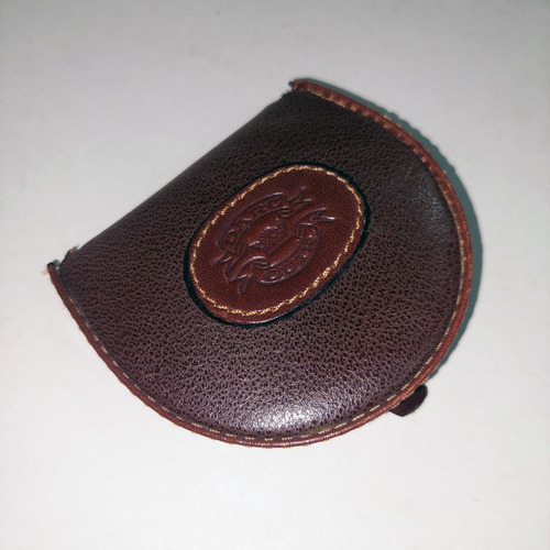 Antiguo Monedero Porta Monedas U Objetos Cuero Marron Oscuro