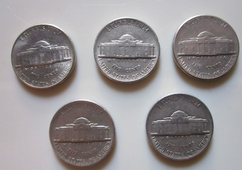 5 Monedas 5 Centavos Usa 1983 1985 1986 1993 1997 (Usado)