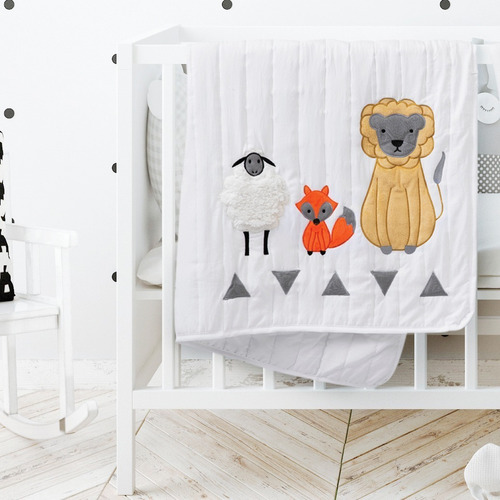 Cubrecama Quilt Palette Friends Aplique Bordado Cuna Cuotas