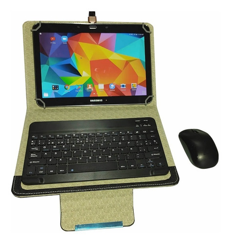 Combo Funda Teclado Bluetooth 10 + Mouse Genius + Cable Otg