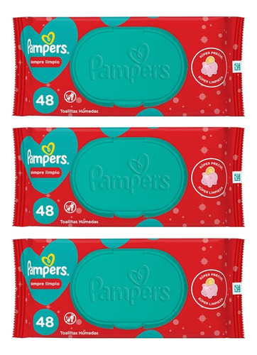 3un Pampers Toallitas Siempre Limpio X48un