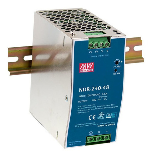 Fuente De Poder Mean Well Ndr-240-24 Riel Din 24vdc 240w 10a
