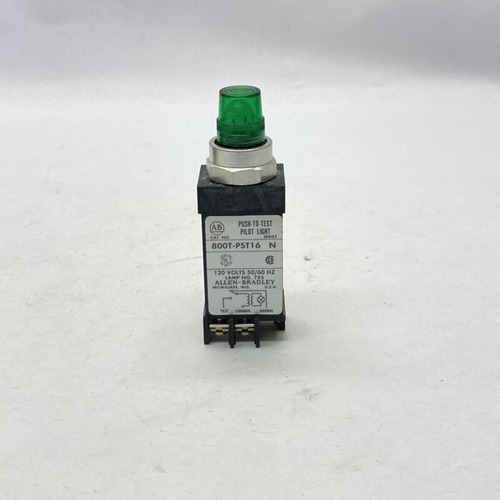Allen Bradley 120vac 50/60hz 18mm Pilot Light Push To Te Ccd